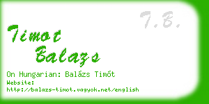 timot balazs business card